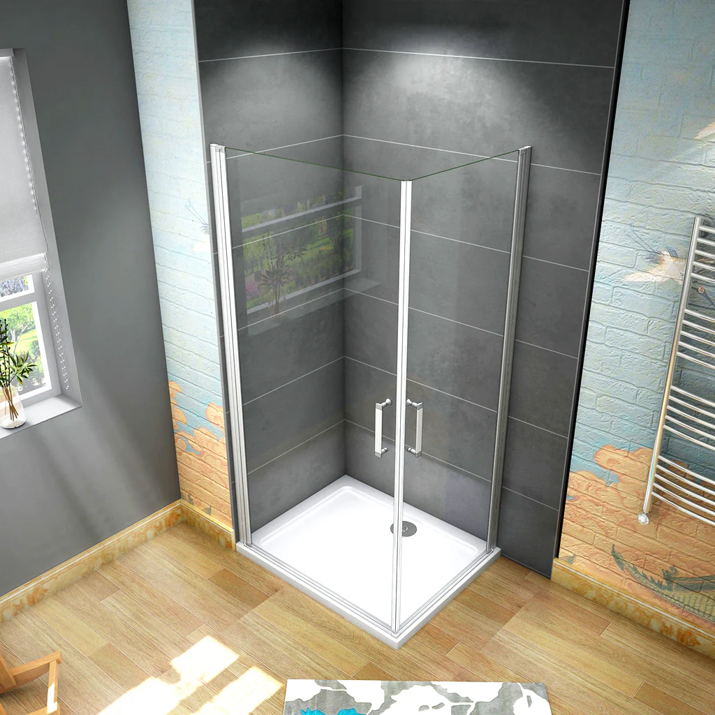 Aica 185 cm Box Doccia Angolare Doppia Porta Battente Vetro Temperato 5 mm Trasparente Profilo in Alluminio Processo di Elettroforesi - Image 3