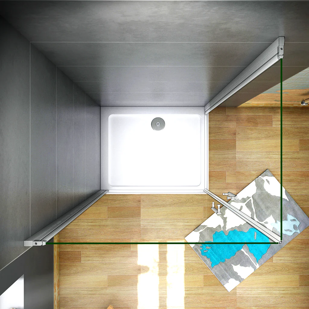 Aica 185 cm Box Doccia Angolare Doppia Porta Battente Vetro Temperato 5 mm Trasparente Profilo in Alluminio Processo di Elettroforesi - Image 4