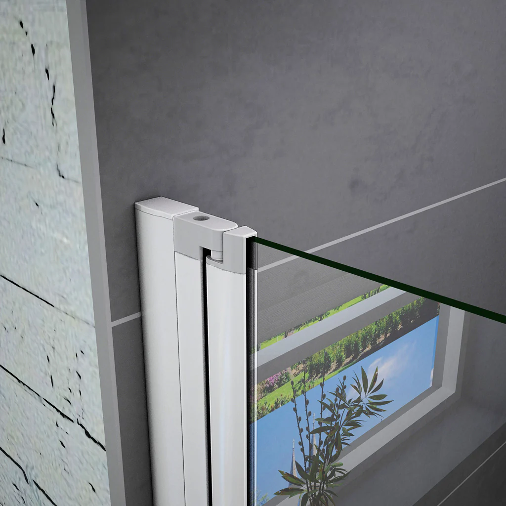 Aica 185 cm Box Doccia per Nicchia Porta Battente Vetro Temperato 5 mm Trasparente Profilo in Alluminio Processo di Elettroforesi - Image 7