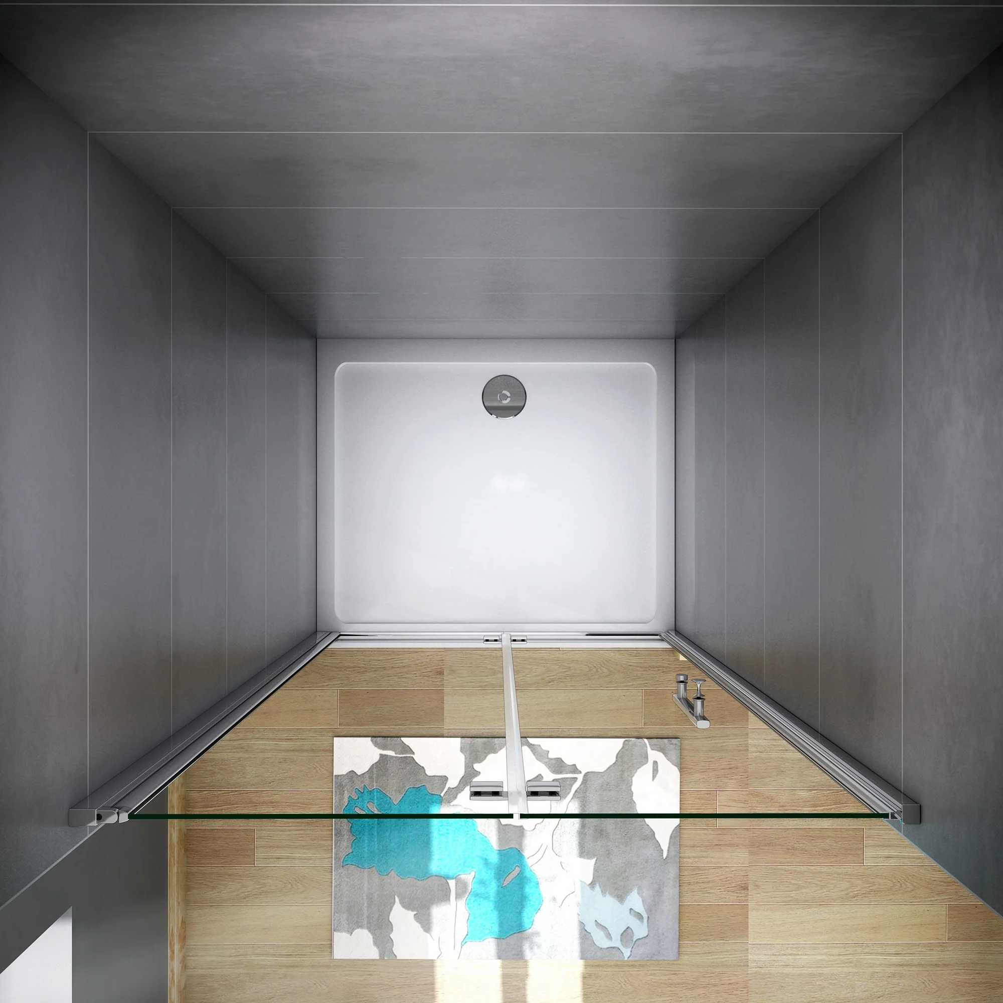 Aica 185 cm Porta Doccia Per Nicchia Battente e Pieghevole a Libro In Vetro Temperato Trasparente Anticalcare Da 6 mm - Image 4