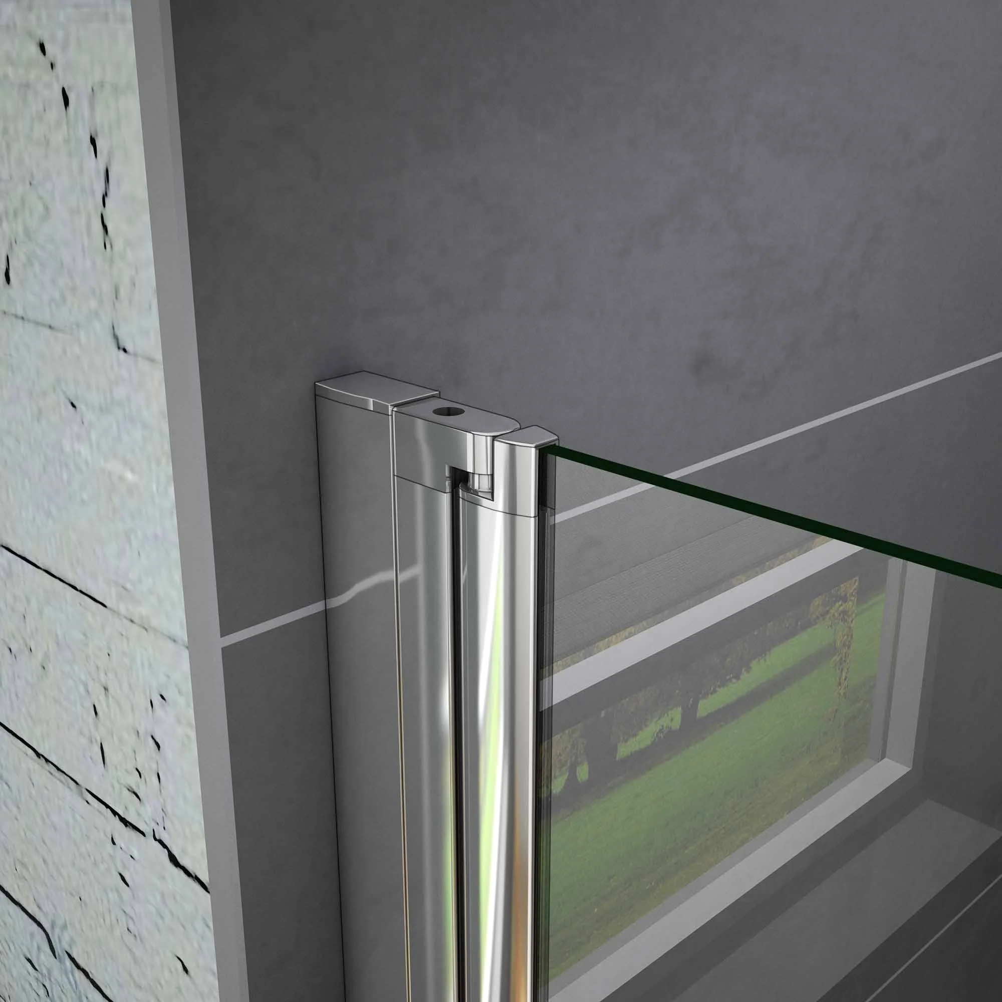 Aica 185 cm Porta Doccia Per Nicchia Battente e Pieghevole a Libro In Vetro Temperato Trasparente Anticalcare Da 6 mm - Image 6