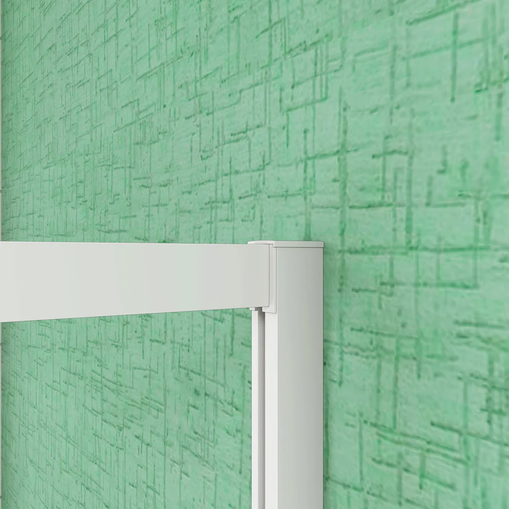 Aica 190 cm Box Doccia Angolare Porte Scorrevoli Vetro Temperato 5 mm Fascie Centrale in Serigrafato Bianco Telaio in Verniciato Bianco Opcao - Image 6