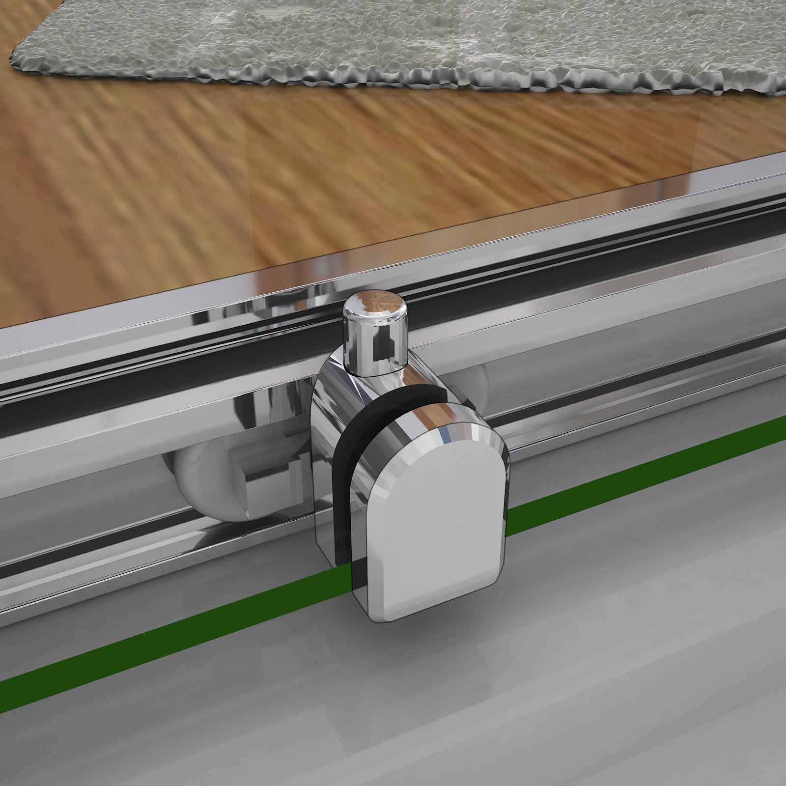 Aica 195 cm Box Doccia Angolare Doppie Porte Scorrevoli In Vetro 6mm Temperato Anticalcare Trasparente e Telaio Cromo Lucido - Image 9
