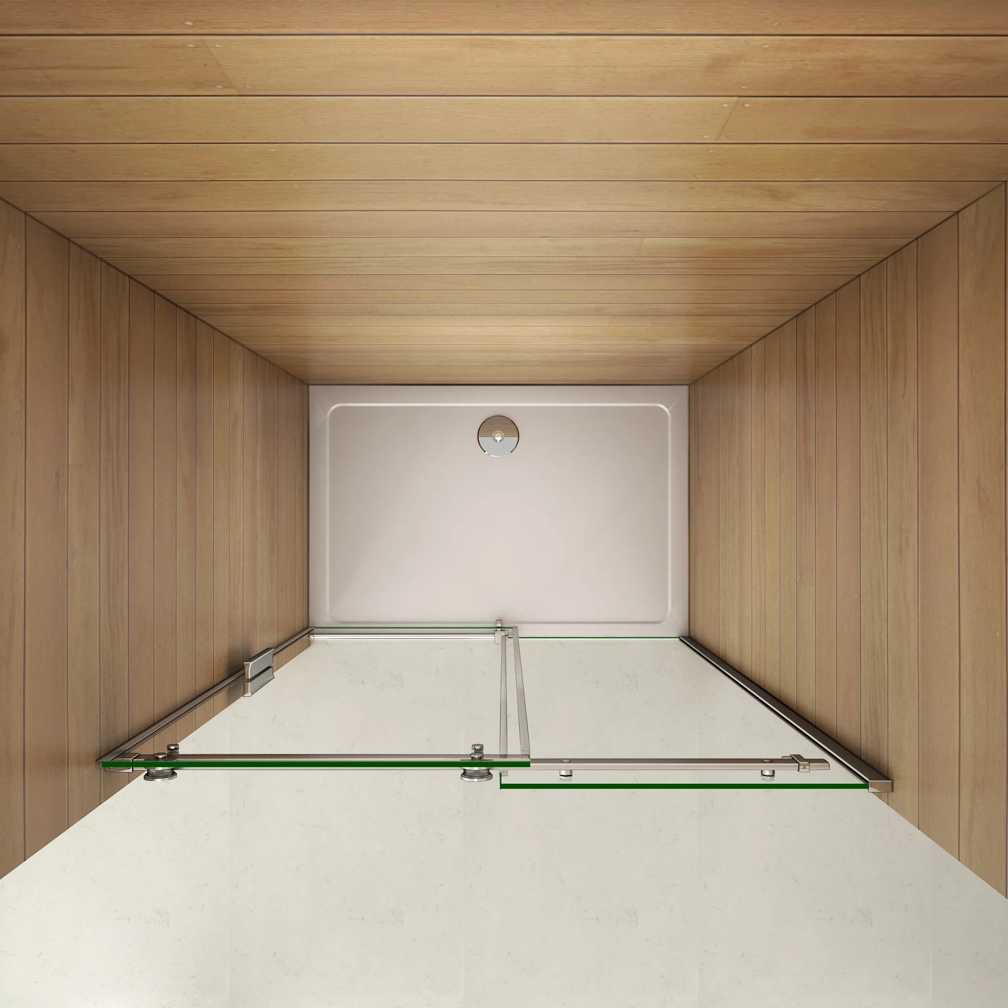 Aica 195cm Porta Doccia Per Nicchia Anta Scorrevole Ingresso Laterale In Vetro 6mm Temperato Trasparente Telai In Alluminio Cromato Lucido - Image 5