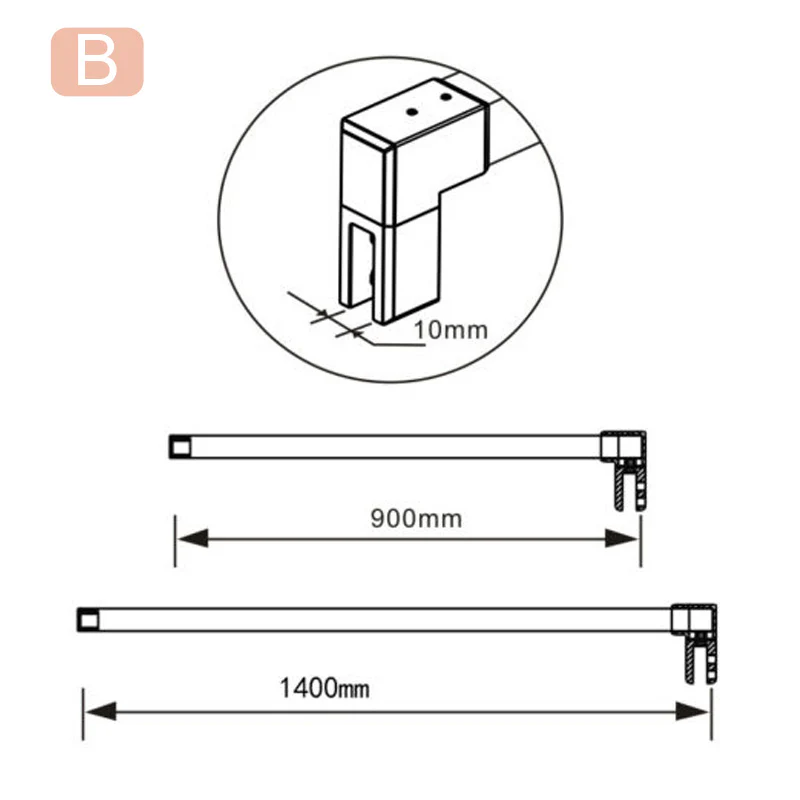 Aica Barra Stabilizzatrice Rinforzante Per Box Doccia Alluminio Cromato - Image 8