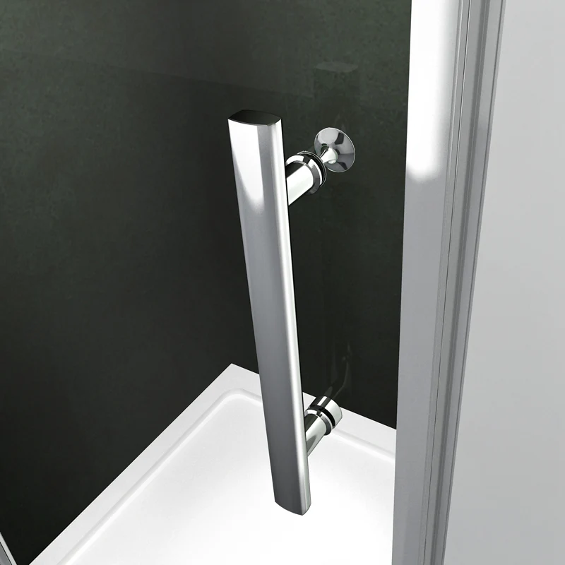 Aica 187/197 cm Box Doccia Angolare Doppia Porta a Battente Rotazione Di 180 Gradi In Vetro Temperato 6mm Anticalcare Trasparente - Image 7