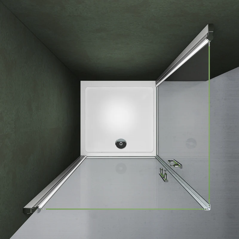 Aica 197cm Box Doccia Angolare Doppia Porta a Battente Rotazione Di 180 Gradi In Vetro Temperato 6mm Anticalcare Trasparente varie dimensioni - Image 4