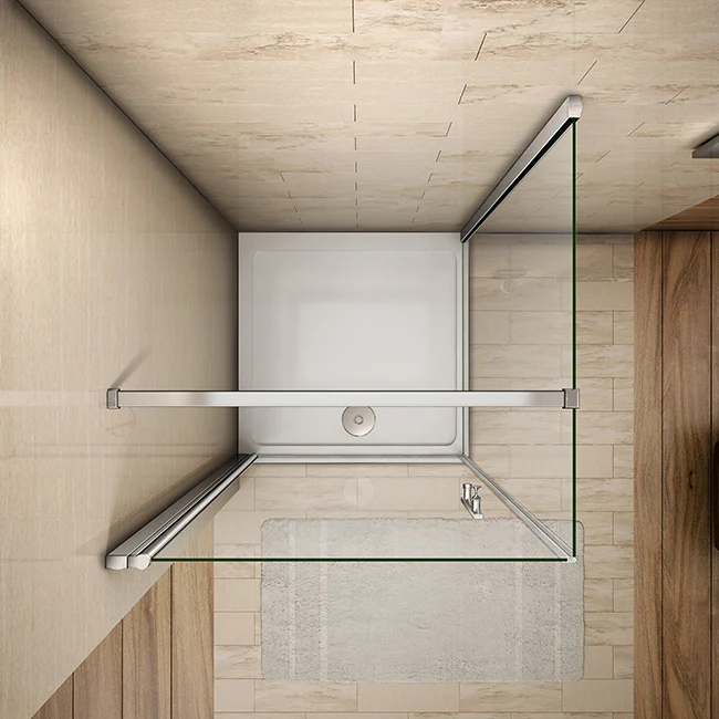 Aica Box Doccia Angolare Porta Battente Trasparente Vetro Temperato Anticalcare Barra Stabilizzatrice da 90/140cm Alto 187cm - Image 4