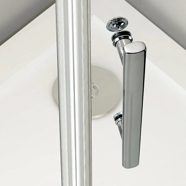 Aica Box Doccia Angolare Porta Battente Trasparente Vetro Temperato Anticalcare Barra Stabilizzatrice da 90/140cm Alto 187cm - Image 6