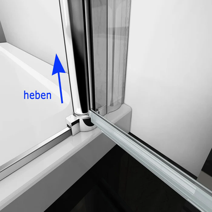 Aica Box Doccia Angolare Porta Battente Trasparente Vetro Temperato Anticalcare Barra Stabilizzatrice da 90/140cm Alto 187cm - Image 8