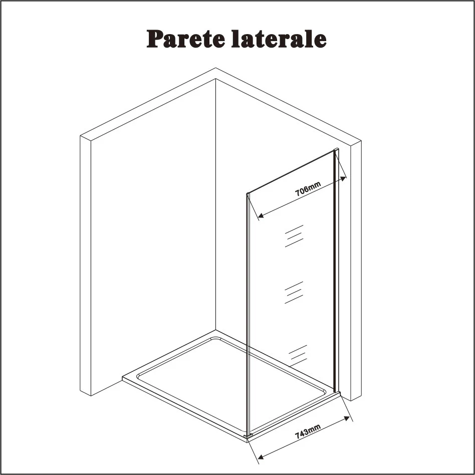 Aica 197 cm Box Doccia Angolare Porta Battente Vetro 6 mm Temperato Anticalcare Telaio e Barra Stabilizzatrice Cromato Lucido varie dimensioni - Image 13