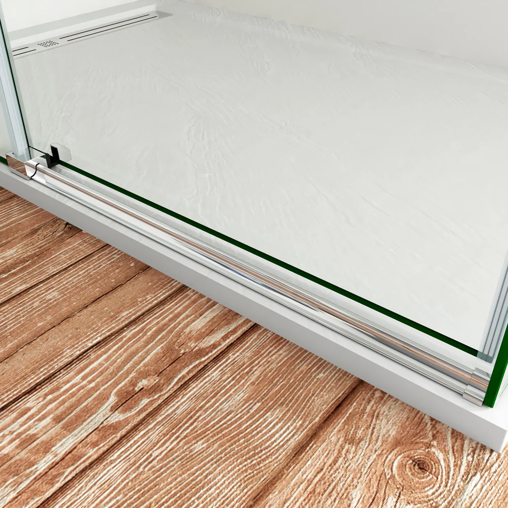 Aica 195cm Box Doccia Angolare Porta Scorrevole Ingresso Laterale Vetro 8mm Temperato Anticalcare Trasparente Telaio Cromato Lucido - Image 6