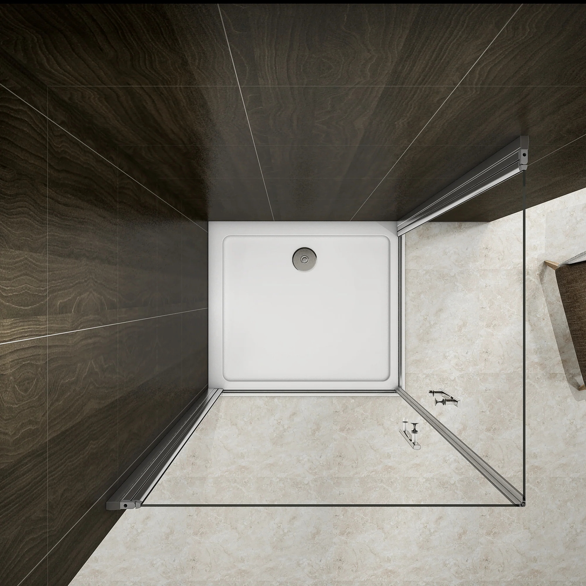 Aica 195 cm Box Doccia Angolare Due Porte a Battente Rotazione Di 180 Gradi Vetro Temperato 6 mm Anticalcare Trasparente varie dimensioni - Image 5