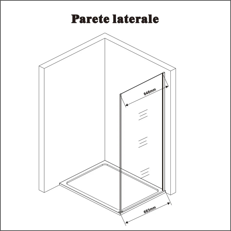 Aica Box Doccia Angolare Porta Battente Trasparente Vetro 6 mm Temperato Anticalcare Parete Fissa Barra Stabilizzatrice da 90/140 cm Alto 197cm - Image 12