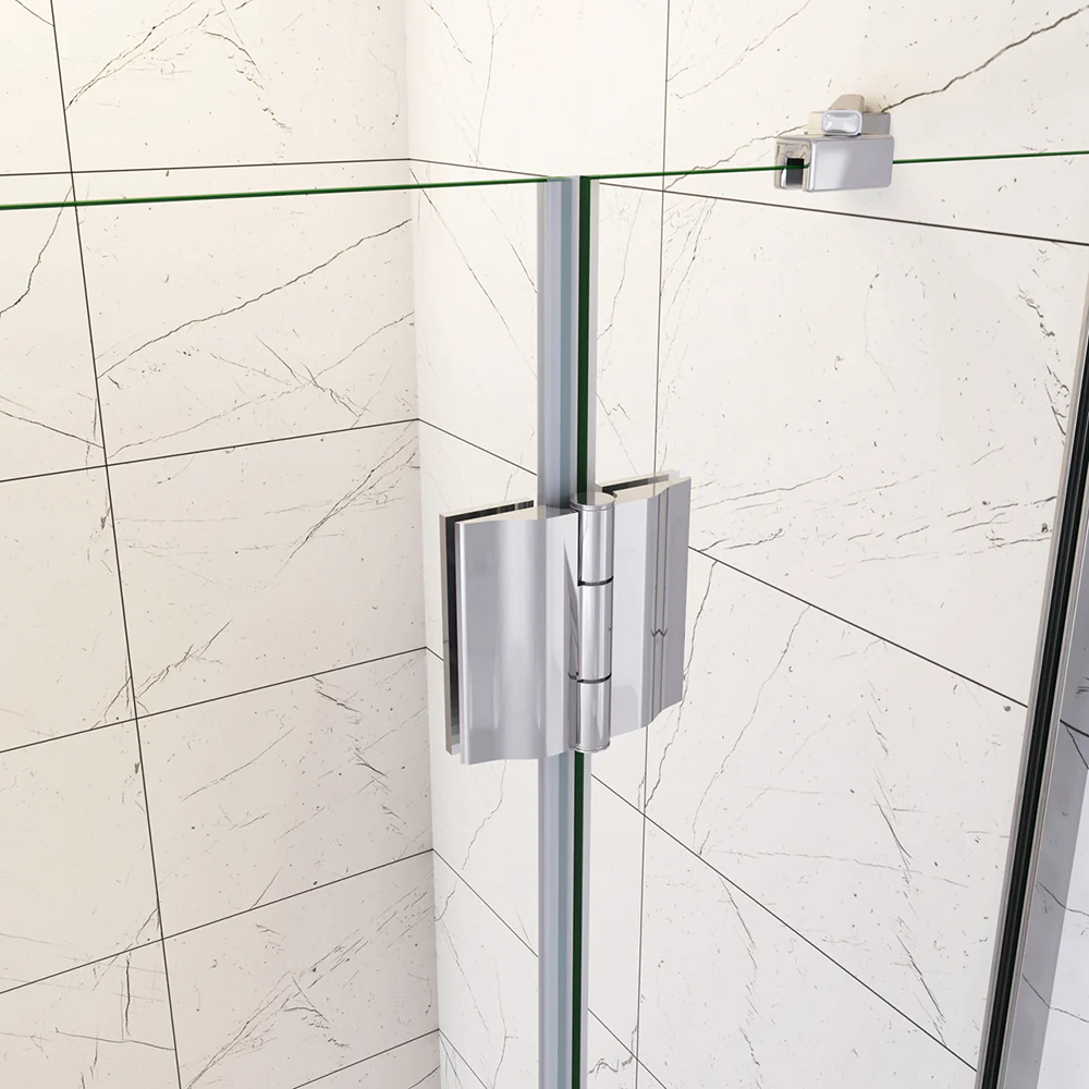 Box Doccia Angolare Porte Battenti in Vetro 8 mm Temperato Anticalcare con Portasciugamani Barre Stabilizzatrici - Image 9