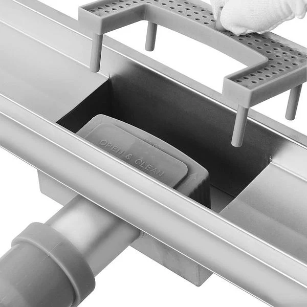 AICA Canaletta scarico canalina doccia in Acciaio Inossidabile typo Wave per Bagno 50 60 70 80 90 cm - Image 5