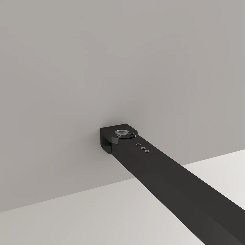 Aica Parete Per Doccia 200cm Walk-In Vetro Temperato Trasparente Anticalcare 8 mm Serigrafato Nero con Riquadri Barra Stabilizzatrice Nero Opaco - Image 5