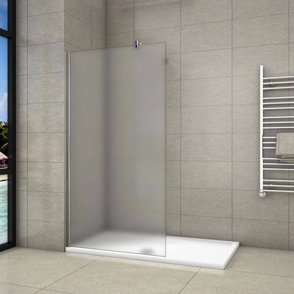 Aica Parete Per Doccia Walk In Vetro 8mm Temperato Anticalcare Satinata-Opaca Totalmente con Varie Barre Stabilizzatrice - Image 10