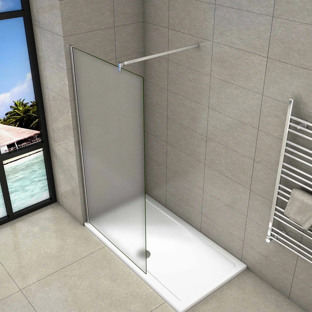 Aica Parete Per Doccia Walk In Vetro 8mm Temperato Anticalcare Satinata-Opaca Totalmente con Varie Barre Stabilizzatrice - Image 11