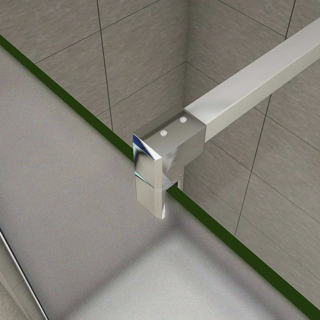 Aica Parete Per Doccia Walk In Vetro 8mm Temperato Anticalcare Satinata-Opaca Totalmente con Varie Barre Stabilizzatrice - Image 12