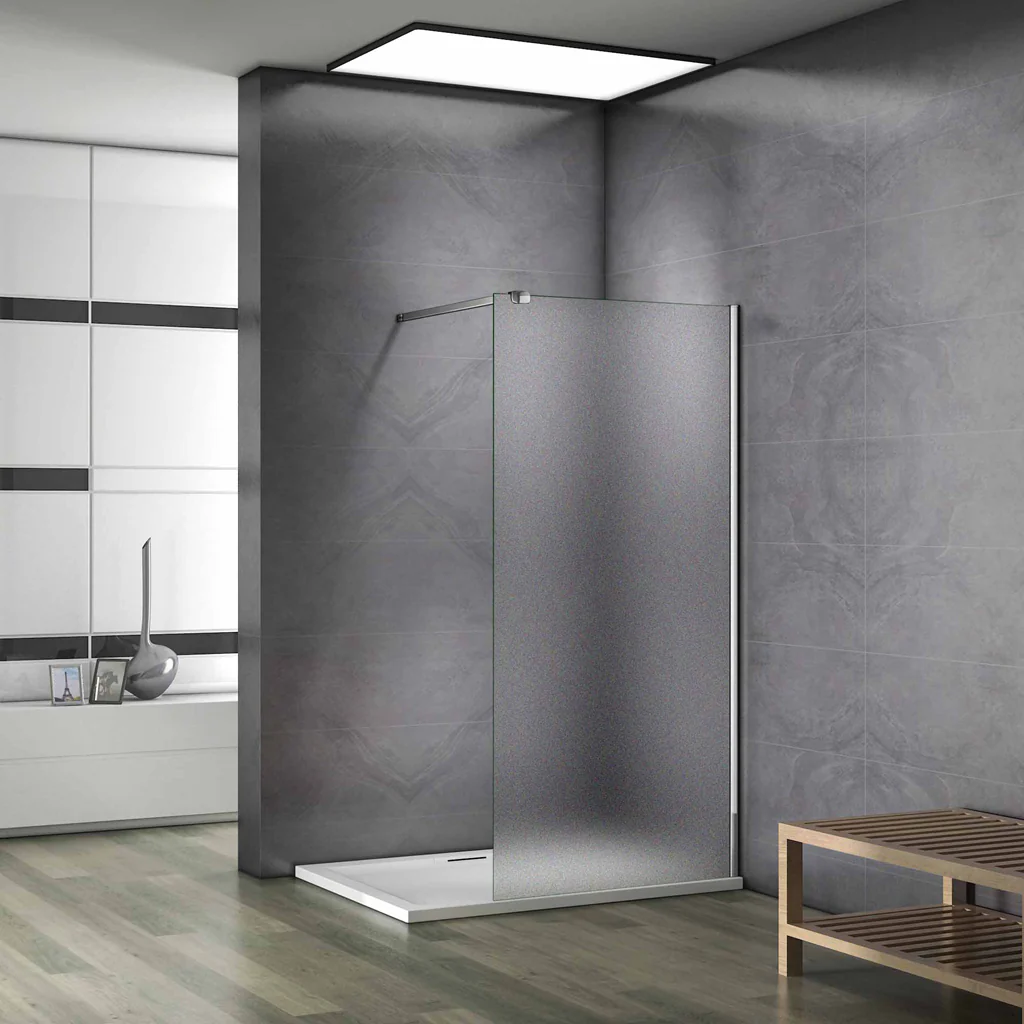 Aica Parete Per Doccia Walk In Vetro 8mm Temperato Anticalcare Satinata-Opaca Totalmente con Varie Barre Stabilizzatrice - Image 16