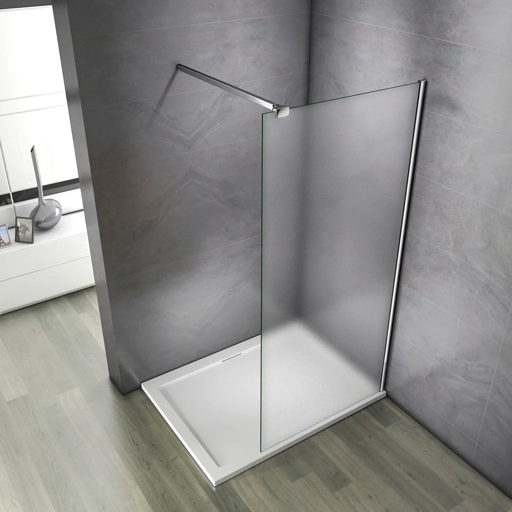 Aica Parete Per Doccia Walk In Vetro 8mm Temperato Anticalcare Satinata-Opaca Totalmente con Varie Barre Stabilizzatrice - Image 17