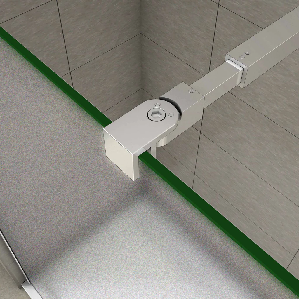 Aica Parete Per Doccia Walk In Vetro 8mm Temperato Anticalcare Satinata-Opaca Totalmente con Varie Barre Stabilizzatrice - Image 3