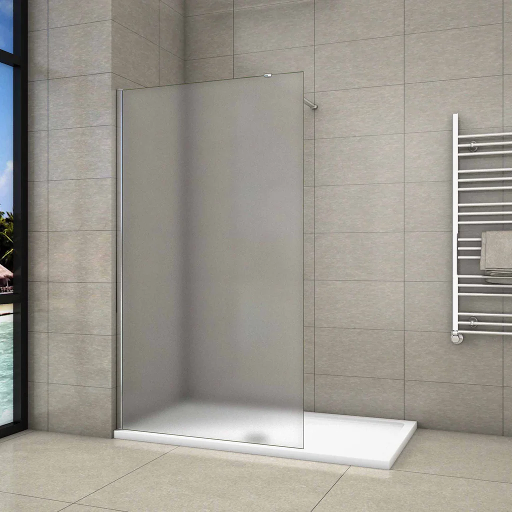 Aica Parete Per Doccia Walk In Vetro 8mm Temperato Anticalcare Satinata-Opaca Totalmente con Varie Barre Stabilizzatrice - Image 7