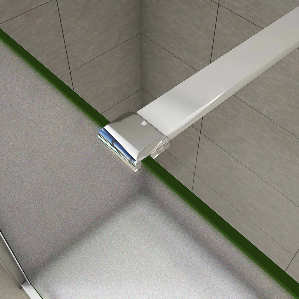 Aica Parete Per Doccia Walk In Vetro 8mm Temperato Anticalcare Satinata-Opaca Totalmente con Varie Barre Stabilizzatrice - Image 9