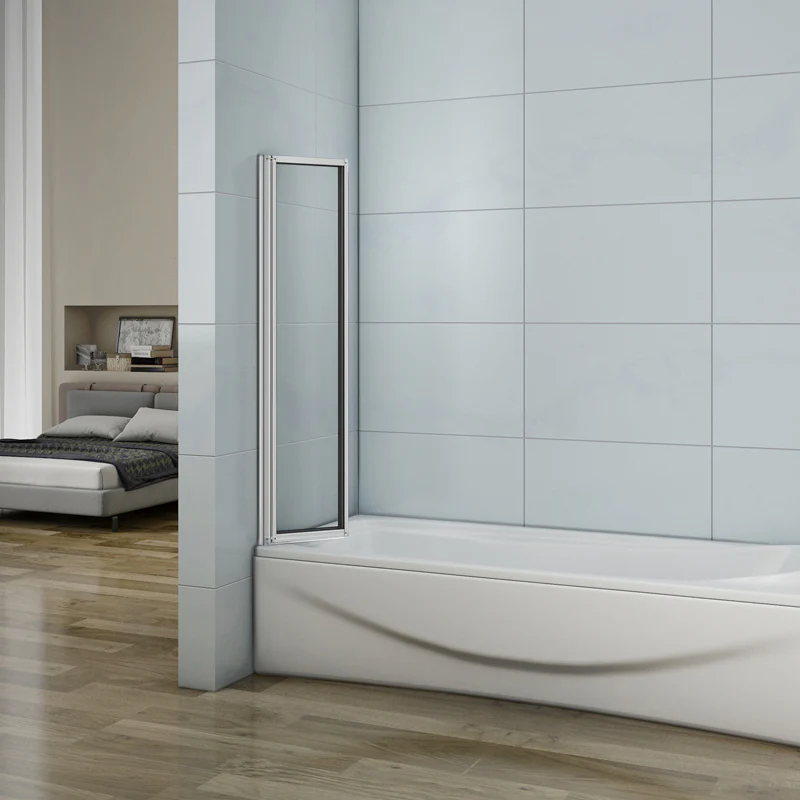 Aica Parete Per Vasca A Soffietto 4 Antine Sopravasca Pieghevole A Libro Vetro 4 mm Temperato Trasparente 100x140 cm - Image 3