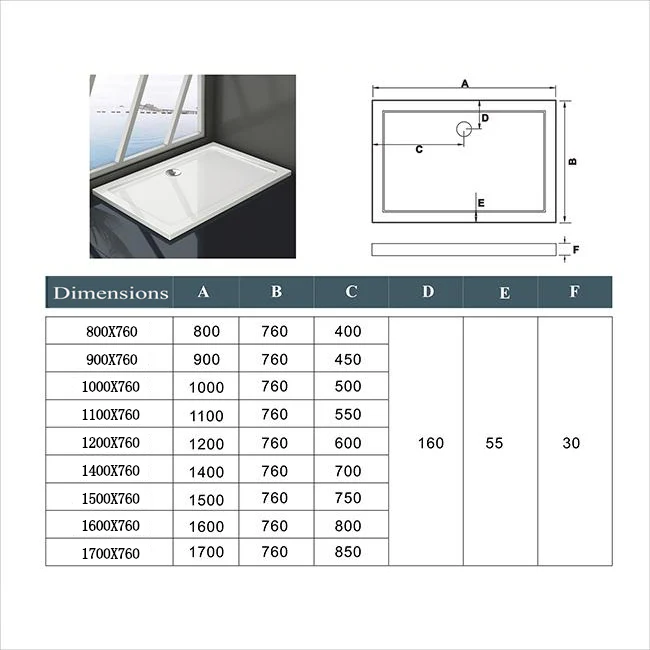 Aica Piatto Doccia Quadrato/Rettangolare Dimensioni Multiple In Marmo Minerale e Resina Mista Ultra Sottile Bianco Lucido Antiscivolo Antibatterico - Image 8