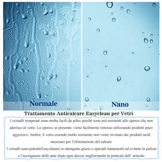 Aica 195 cm Porta Doccia Per Nicchia Battente e Pieghevole a Libro In Vetro Temperato Trasparente Anticalcare Da 6 mm - Image 7