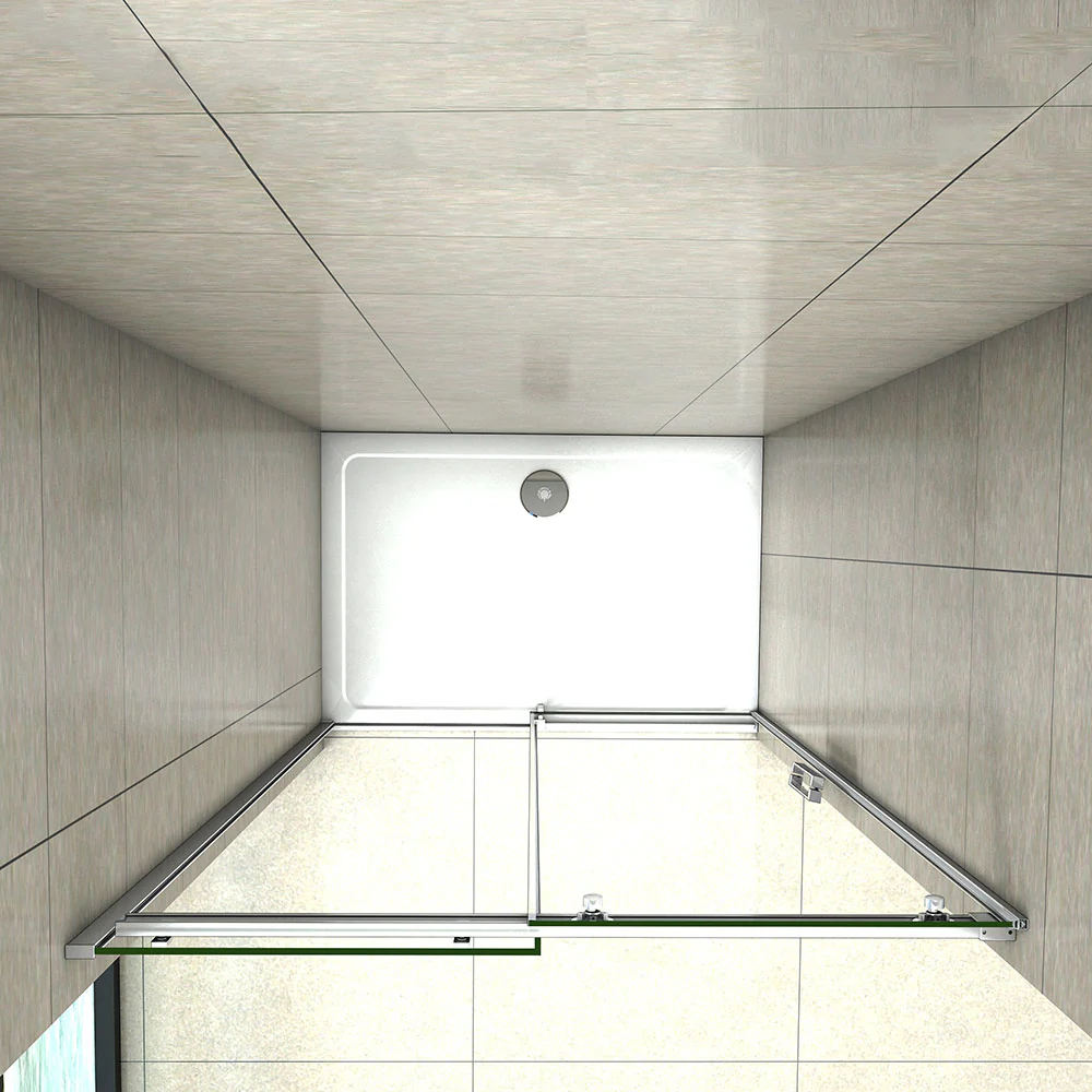 Aica 195 cm Porta Doccia Per Nicchia Anta Scorrevole Ingresso Laterale In Vetro 8 mm Temperato Trasparente Anticalcare - Image 4