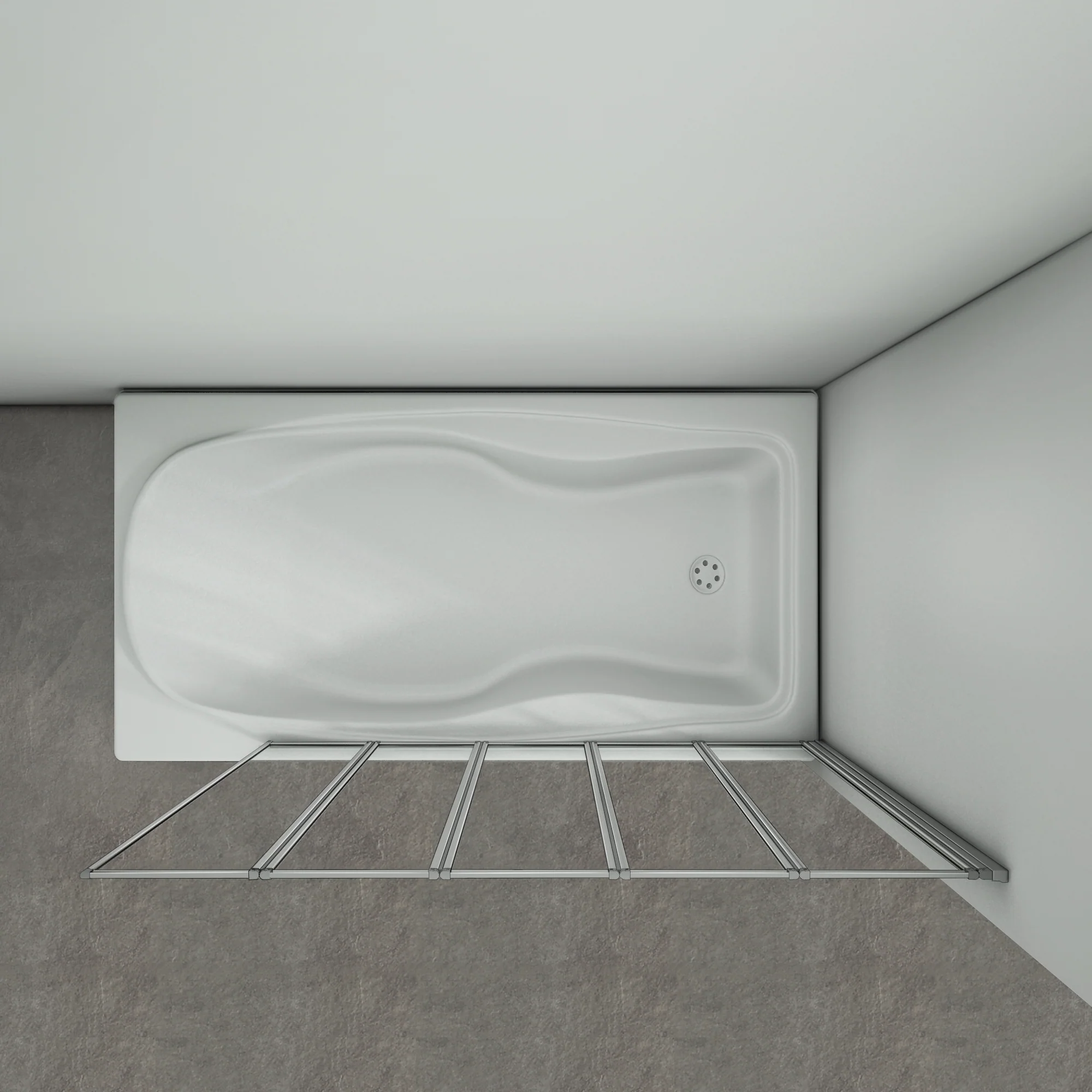 Aica Sopravasca 120x140 cm Parete Da Vasca Pieghevole A Libro 5 Antine Vetro Temperato Trasparente 4 mm Telaio In Processo Di Elettroforesi - Image 5