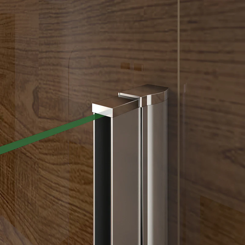 Aica Sopravasca Parete Vasca Angolare 2 Ante Mobili Alta 140cm Vetro 6mm Temperato Trasparente Anticalcare Telaio In Alluminio Cromato Lucido - Image 12