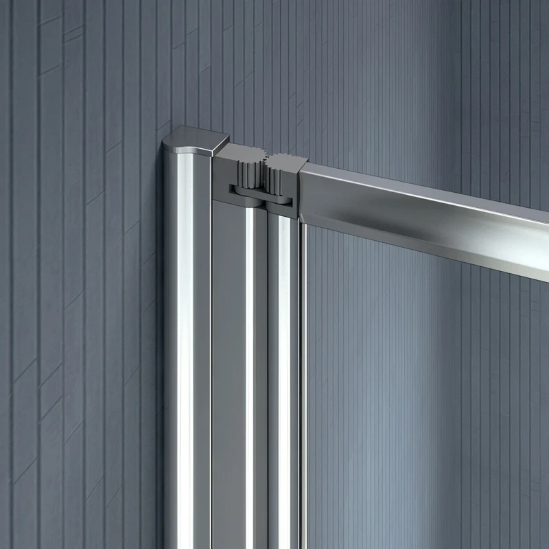 Aica 100x140 cm Sopravasca Parete Per Vasca Pieghevole a Libro Vetro 4 mm Temperato Trasparente Da 4 Antine Telai Cromati Lucidi - Image 5