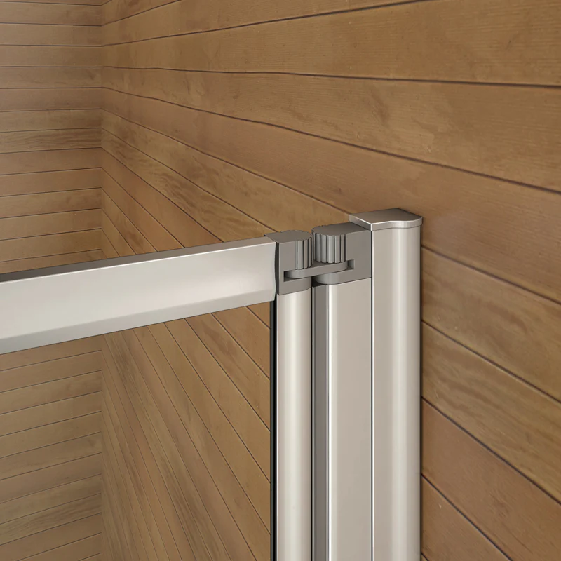 Aica 100x140 cm Sopravasca Parete Per Vasca Pieghevole a Libro 4 Antine Vetro Temperato Trasparente 4 mm Telaio Con Processo Di Elettroforesi - Image 5