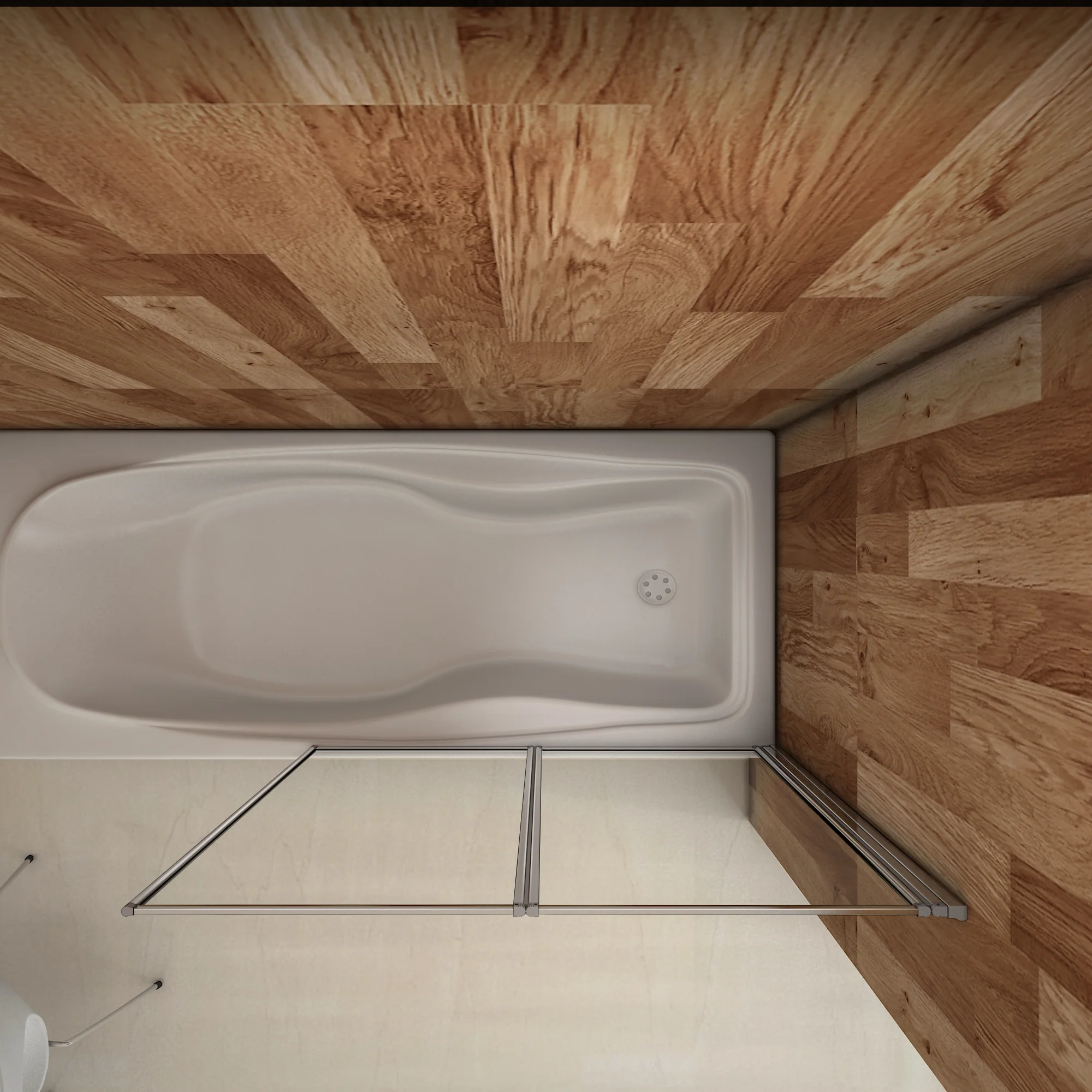 Aica 120x140 cm Sopravasca / Parete Per Vasca Pieghevole a Libro Vetro 4 mm Temperato Trasparente Formato Da 2 Antine Telai Cromati Lucidi - Image 4