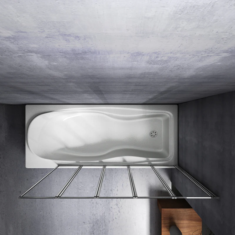 Aica 120x140 cm Sopravasca Parete Per Vasca Da Bagno 5 Antine Pieghevoli a Libro Vetro Temperato Trasparente Da 4 mm Telai Cromati Lucidi - Image 4