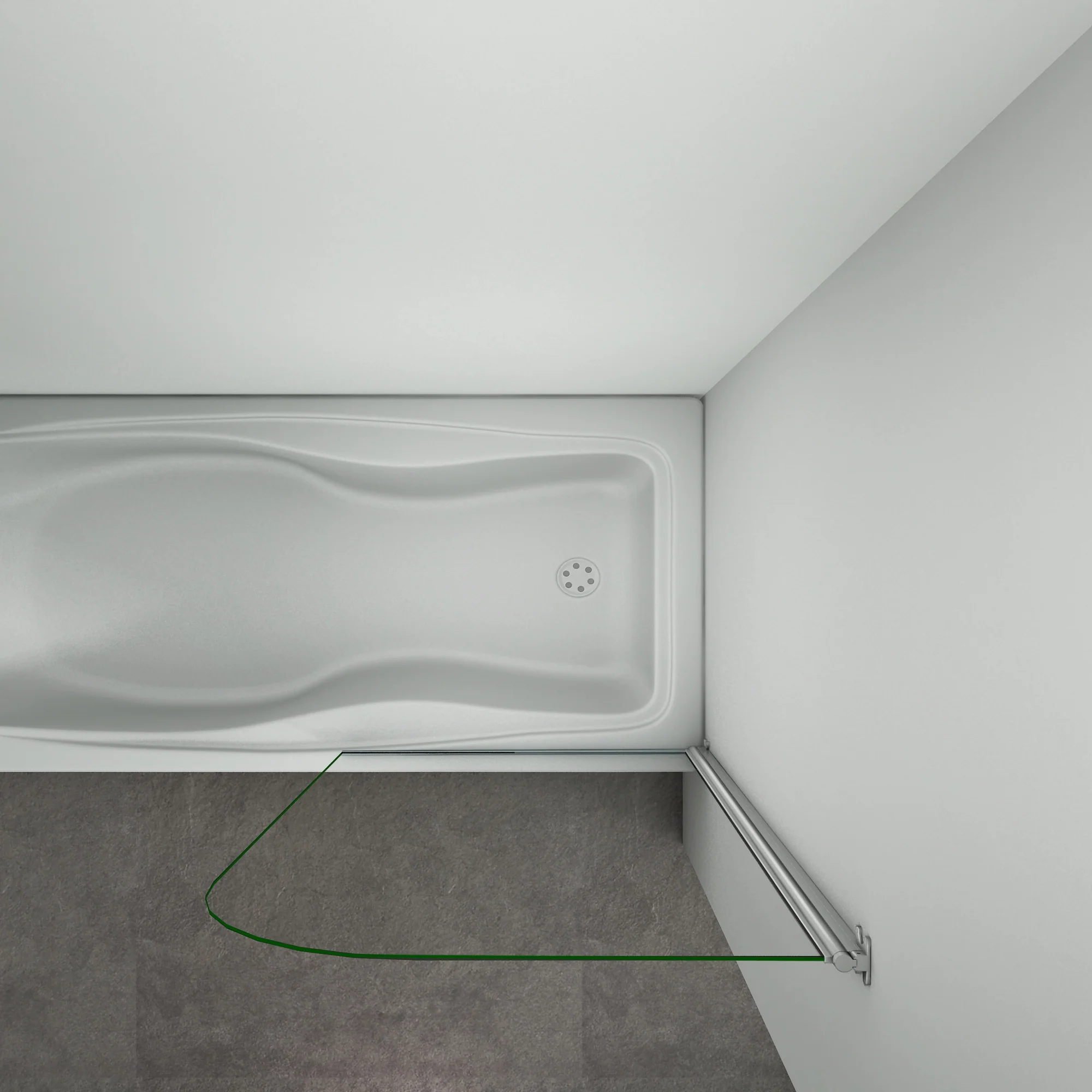 Aica Sopravasca Parete Per Vasca Girevole 180 Gradi in Vetro Temperato 5mm Trasparente Telaio Cromo Lucido 70x130 cm - Image 5