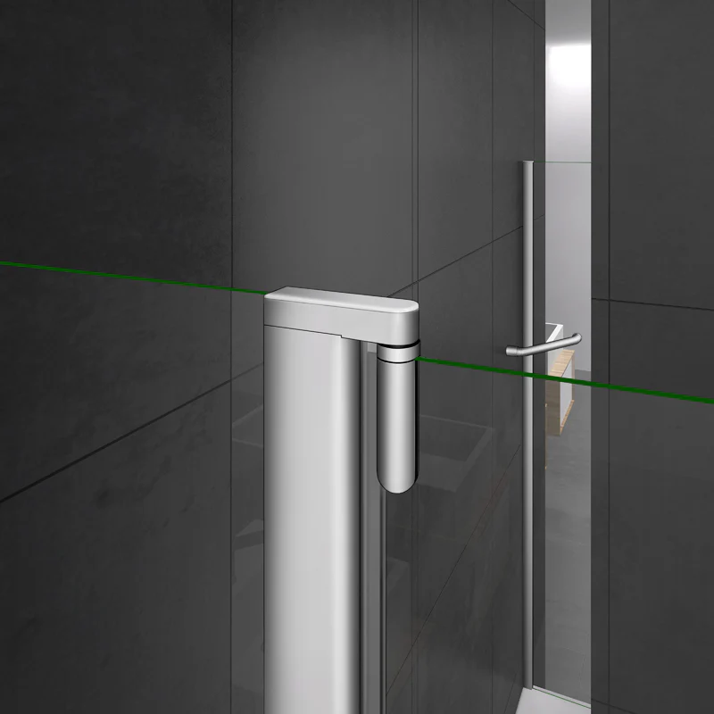 Aica 100x140cm Sopravasca Parete Per Vasca 2 Ante Con Barra Stabilizzatrice Vetro Temperato 4 mm Trasparente Telaio Con Processo Di Elettroforesi - Image 4