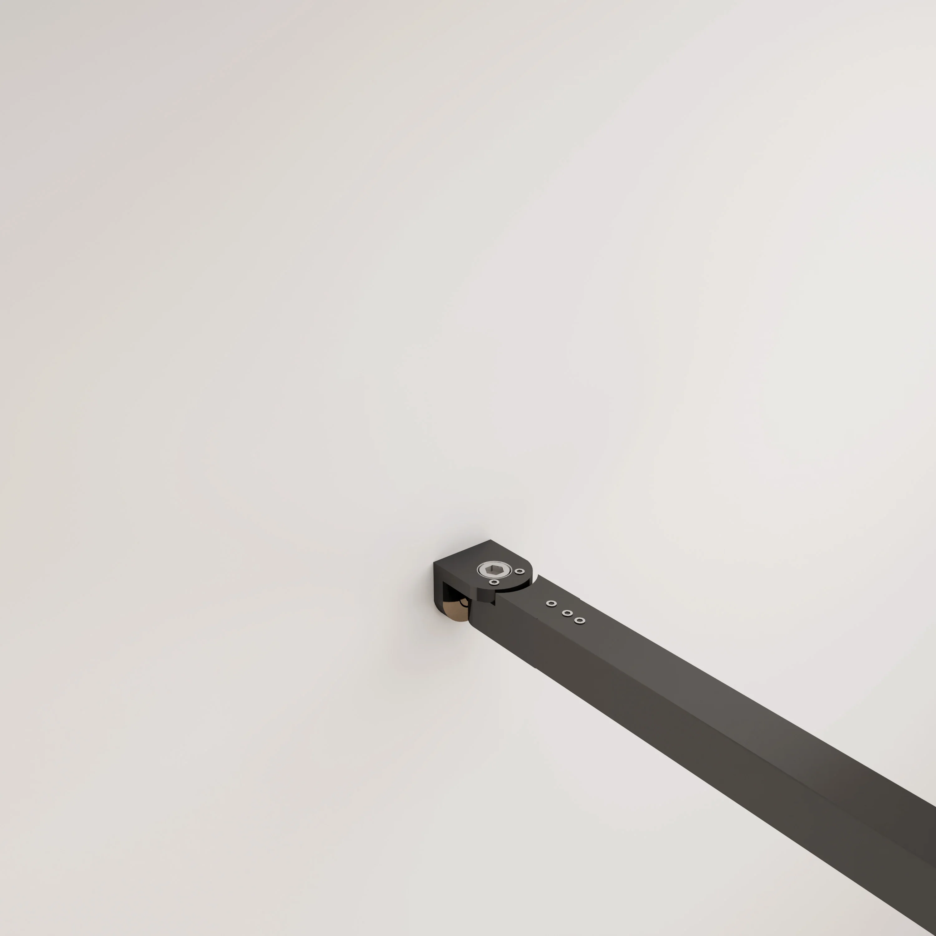 Aica Walk In  Box Doccia Parete Fissa in Vetro Temperato 8 mm Anticalcare Serigrafato Nero con Riquadri Barra Stabilizzatrice Telaio Nero Opaco - Image 5