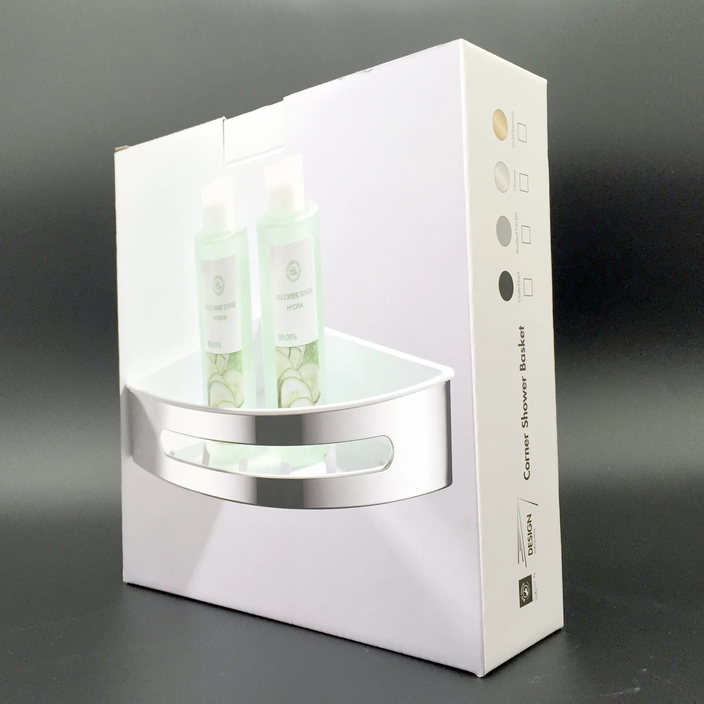 AICA Mensola Doccia Angolare Organizzatore Senza Chiodi SUS 304 Acciaio Inox ABS Cesto Antiruggine per Bagno Argento Lucidato - Image 9