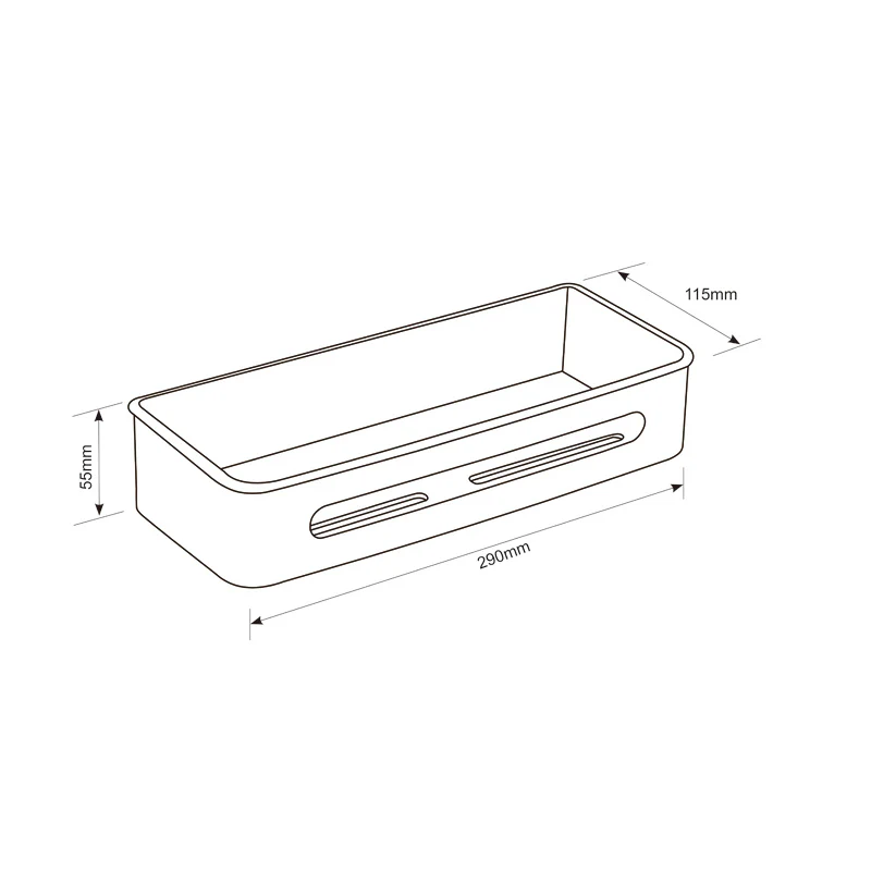 AICA Mensola Doccia Rettangolare Organizzatore Senza Chiodi SUS 304 Acciaio Inox ABS Cesto Antiruggine per Bagno Nero Opaca - Image 6