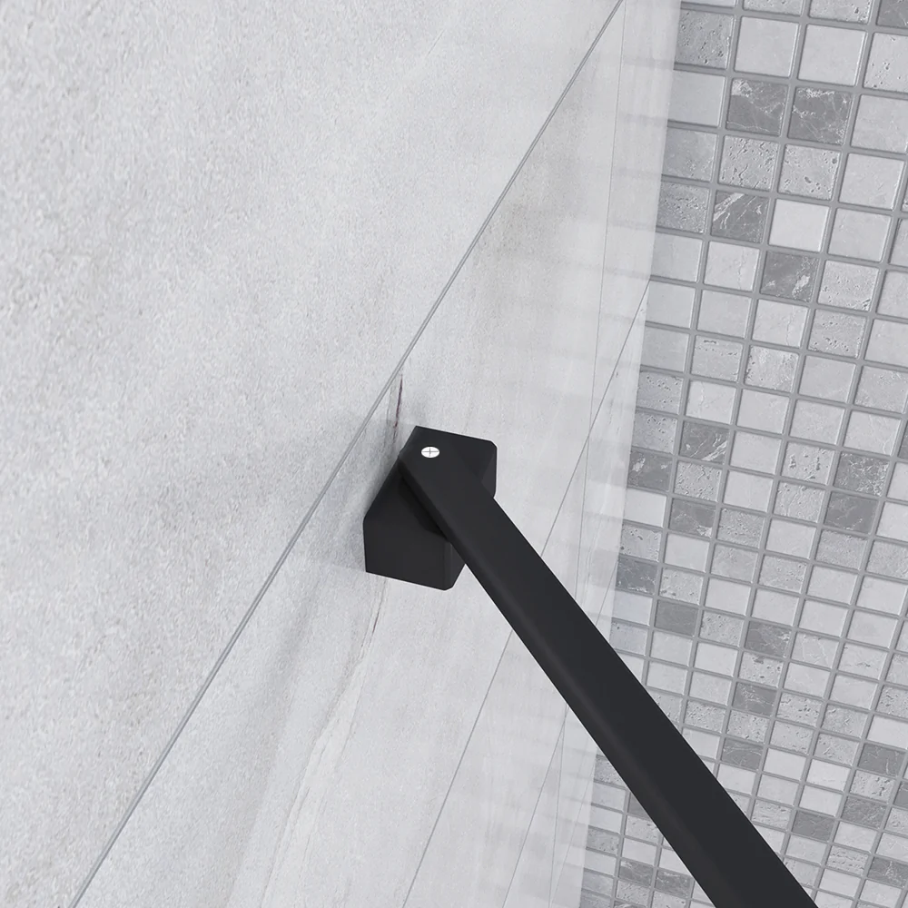 Barra Stabilizzatrice per Rinforzare Vetro di Box Doccia Nero Opaco Vari Modelli - Image 4
