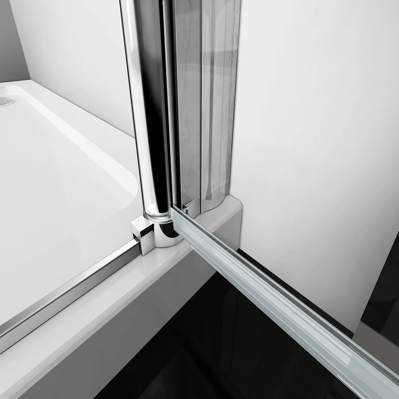 Aica 187cm Box Doccia Angolare Porta Battente Vetro 6 mm Temperato Anticalcare Telaio e Barra Stabilizzatrice Cromato Lucido varie dimensioni - Image 6