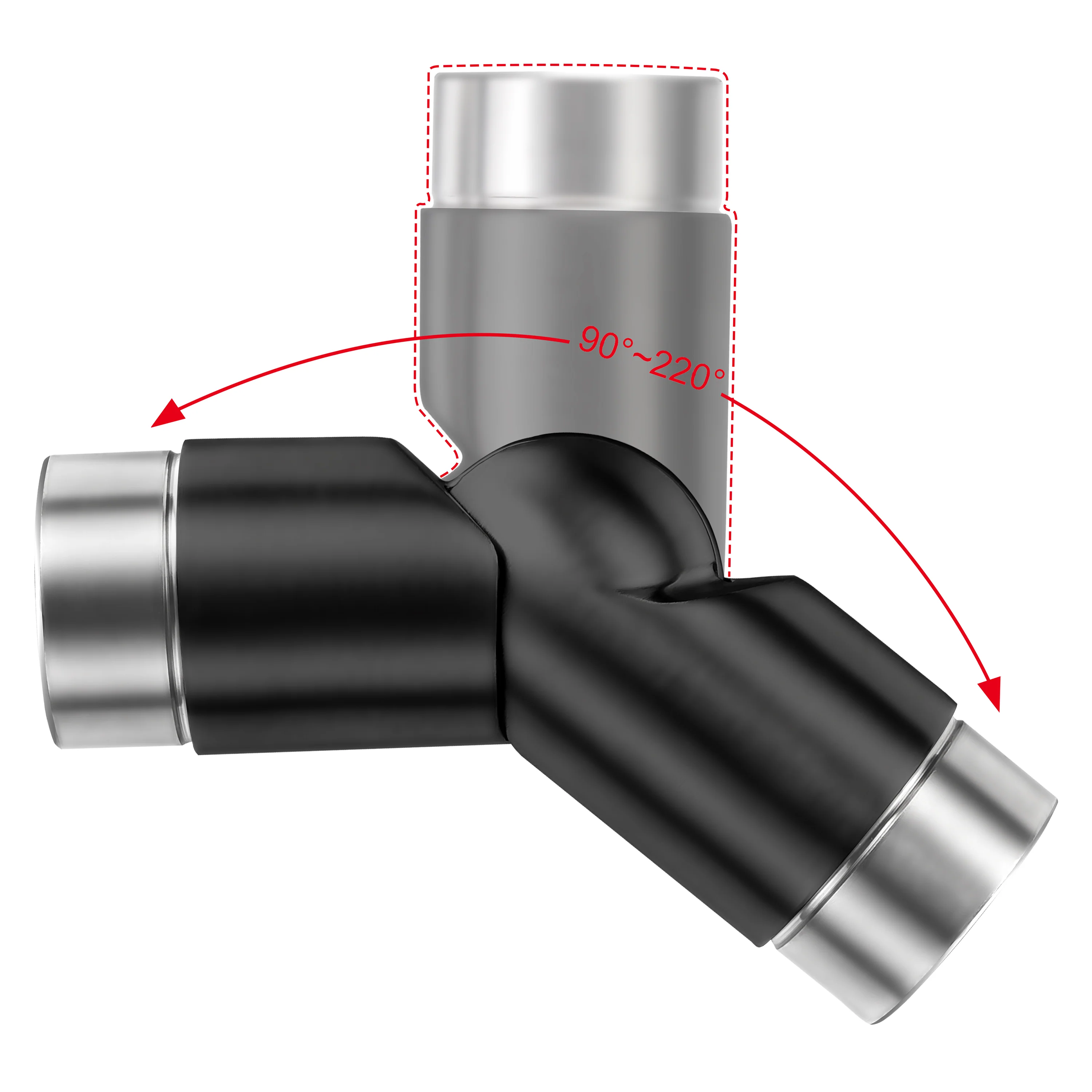 Connettore regolabile/Connettore dritto in acciaio inox 304 per corrimano Ø42.2/42.4mm parete - Image 8