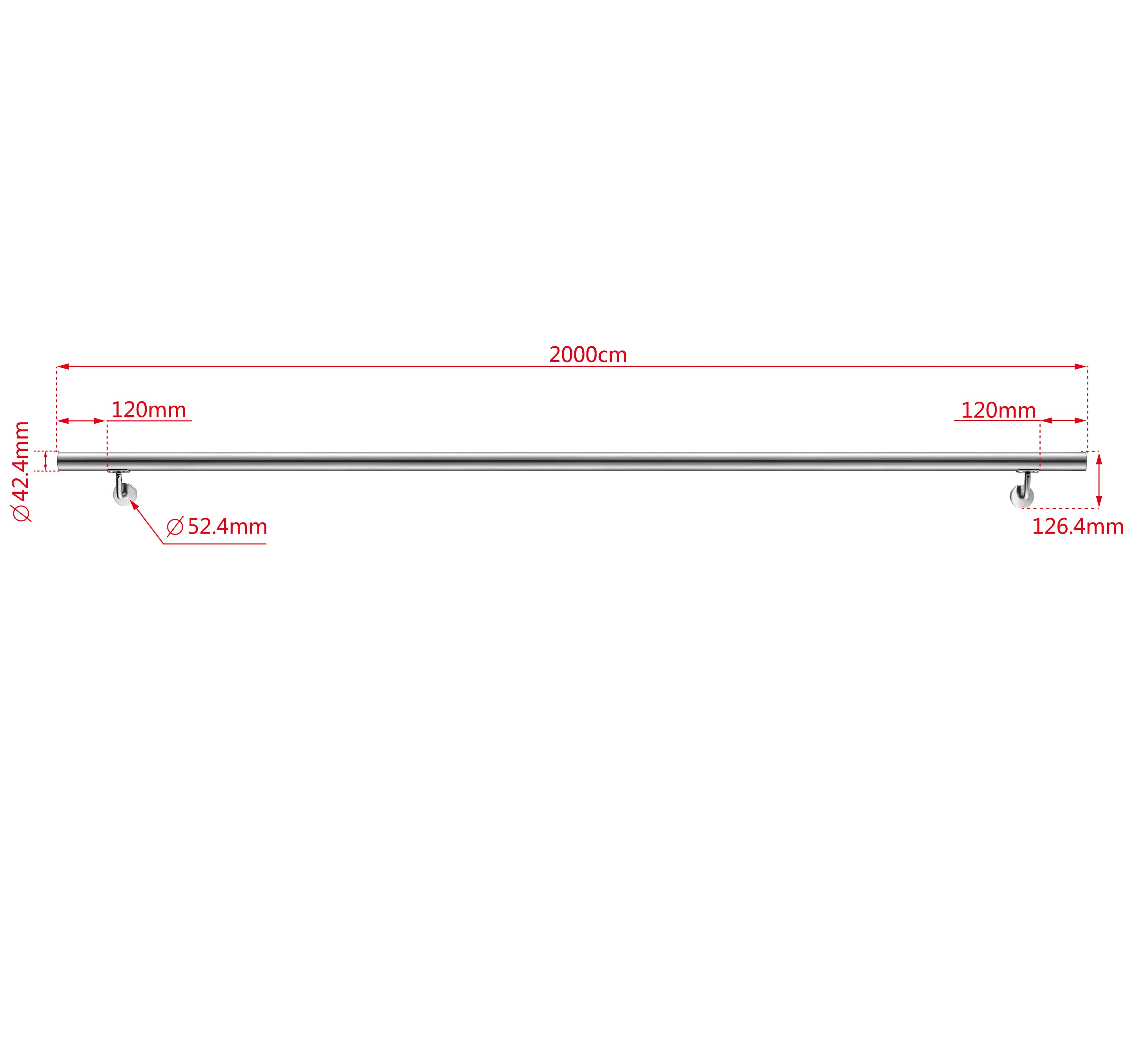 Corrimano in acciaio inox 304 spazzolato 80/100/120/150/180/200cm per interni ed esterni scale - Image 10