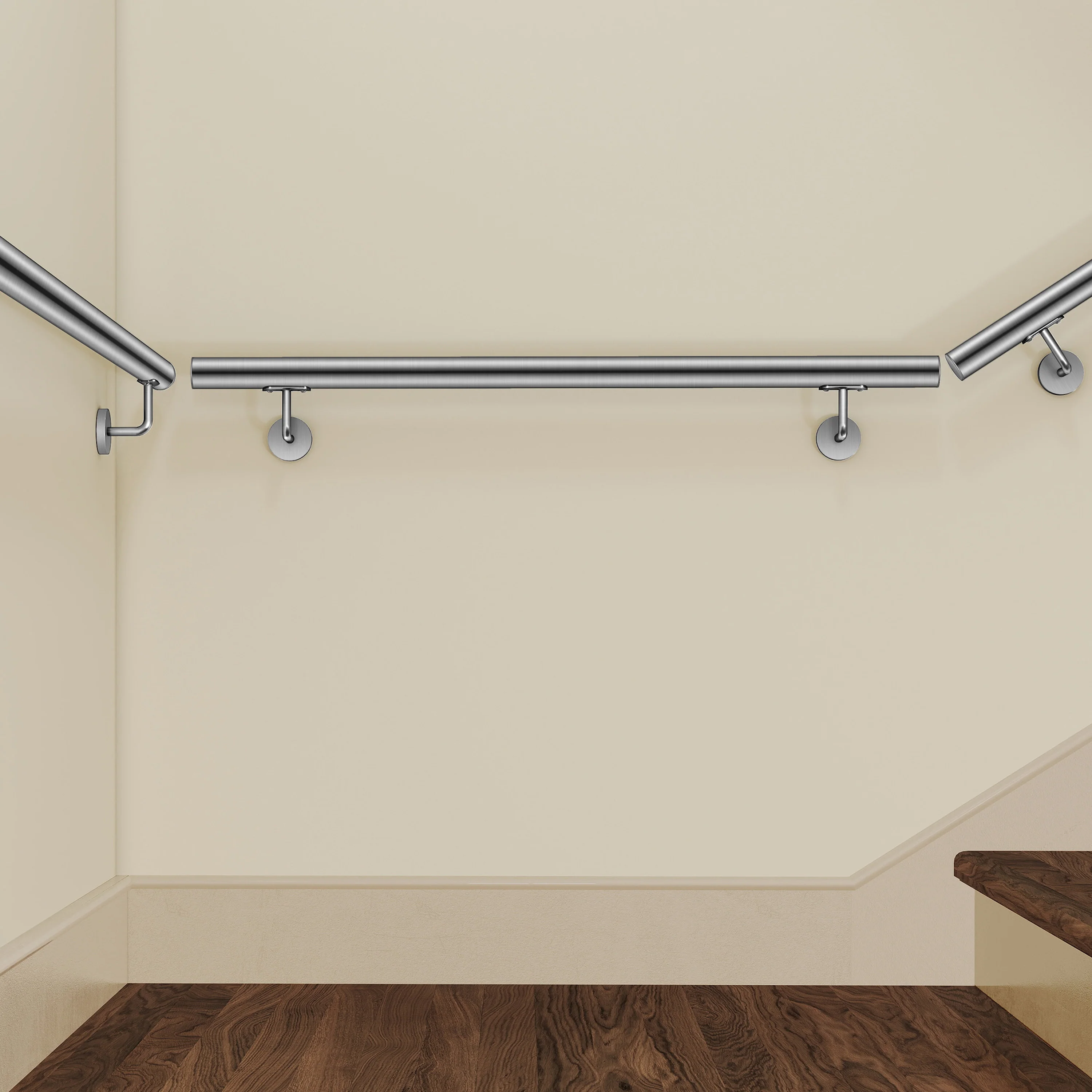 Corrimano Inox 304 Satinato 80-100-120-150-180-200-220-240 cm per Pareti Interne ed Esterne - Image 10