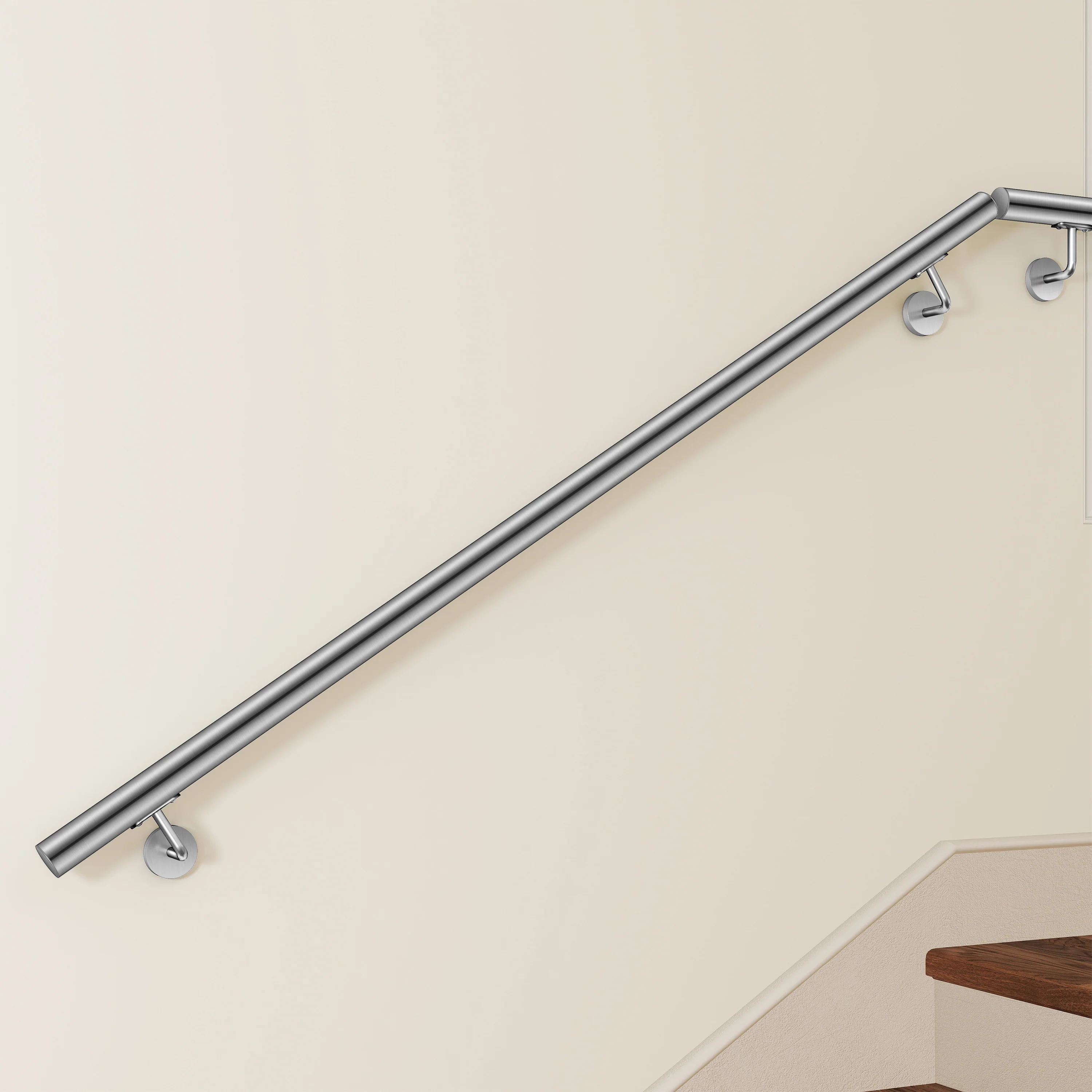 Corrimano Inox 304 Satinato 80-100-120-150-180-200-220-240 cm per Pareti Interne ed Esterne - Image 13